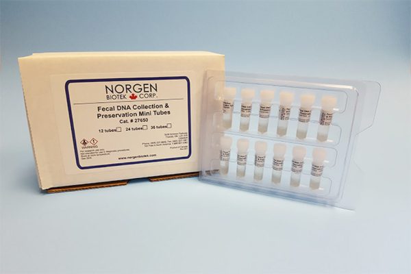The fecal DNA collection and preservation mini tubes from Norgen Biotek