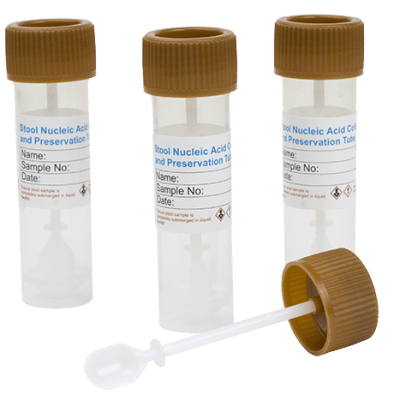 Three stool nucleic acid collection and preservation tubes from Norgen Biotek