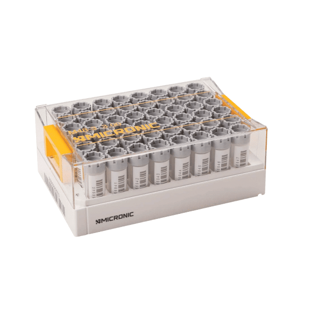 Micronic 48-3 rack with 3.00ml hybrid tubes precapped with grey screw caps
