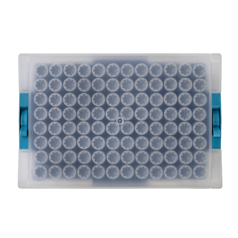 Top view of Micronic sample storage rack with cover
