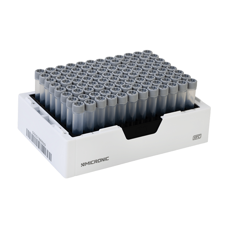 Micronic sample storage rack without cover